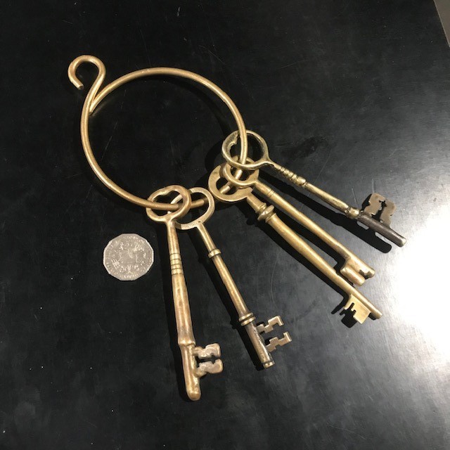 KEY SET, Brass Skeleton Set of 5